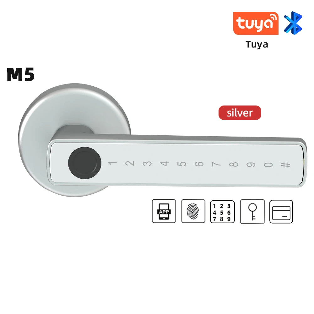 "Unlock Your Door with a Finger, a Password, a Card, or Just Asking Really Nicely: The M5 Tuya BLE Smart Lock!"