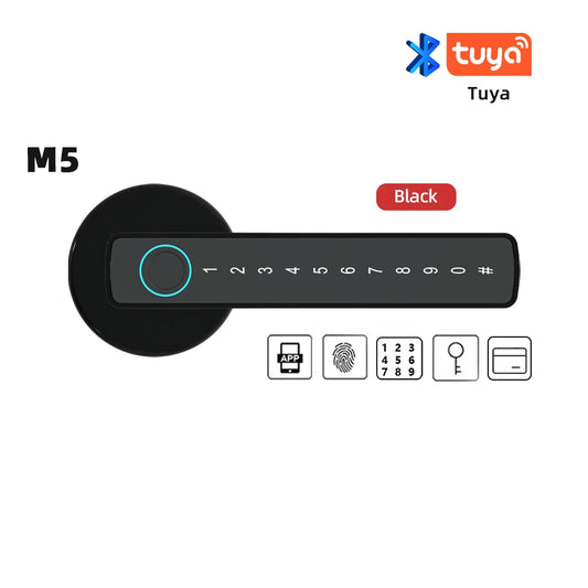 "Unlock Your Door with a Finger, a Password, a Card, or Just Asking Really Nicely: The M5 Tuya BLE Smart Lock!"